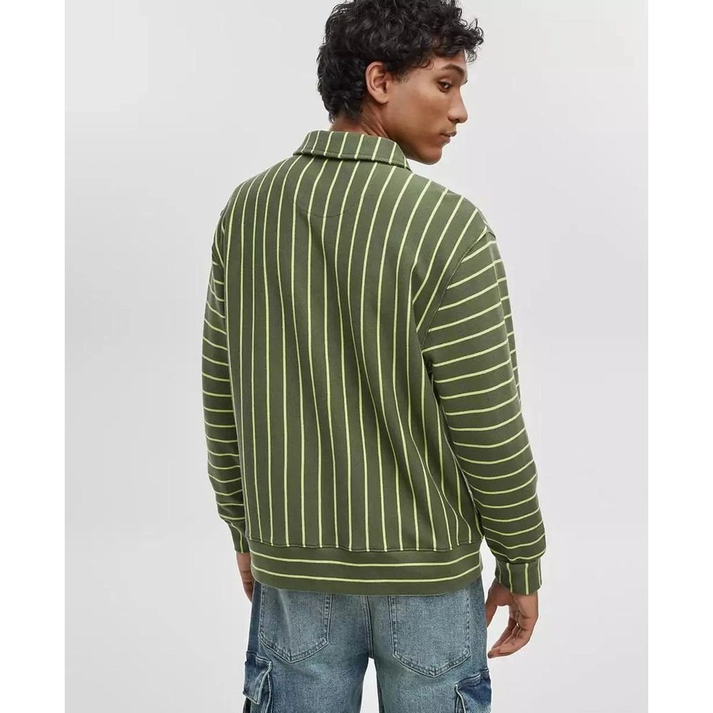 Mode of One Mens XXL Wild Ivy Striped French Terry Long Sleeve Polo Shirt NEW - Picture 12 of 13